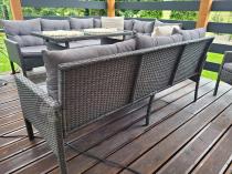 Aranżacja: Grafitowa sofa trzyosobowa z technorattanu 166cm Perata – Anthracite