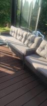 Aranżacja: Grafitowa sofa trzyosobowa z technorattanu 166cm Perata – Anthracite