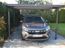 Aranżacja: Grafitowa wiata garażowa z poliwęglanowym dachem Benno 3x5m - Grey