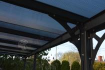 Aranżacja: Grafitowa wiata garażowa z poliwęglanowym dachem Benno 3x5m - Grey