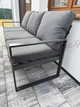 Aranżacja: Grafitowe meble na taras dla 5 osób ze stolikiem ze szklanym blatem- Panaon Dining Elite DG