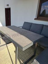 Aranżacja: Grafitowe meble na taras dla 7 osób ze stołem ze szklanym blatem - Panaon Elite Plus DG