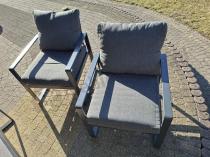 Aranżacja: Grafitowe meble na taras dla 7 osób ze stołem ze szklanym blatem - Panaon Elite Plus DG