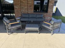 Aranżacja: Grafitowe meble na taras z sofą 215cm - premium Canta