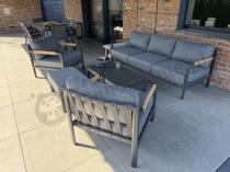 Aranżacja: Grafitowe meble na taras z sofą 215cm - premium Canta