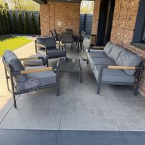 Aranżacja: Grafitowe meble na taras z sofą 215cm - premium Canta