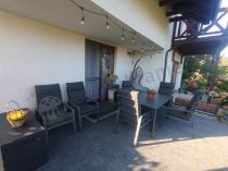 Aranżacja: Grafitowe meble obiadowe na taras - stół 150cm + 6 foteli - Renalo Dining 6+1