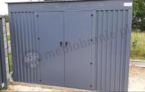 Aranżacja: Grafitowy domek narzędziowy Nittel Plus 300x240 cm - drzwi na zawiasach - Antracite A16