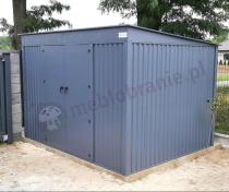 Aranżacja: Grafitowy domek narzędziowy Nittel Plus 300x240 cm - drzwi na zawiasach - Antracite A16