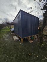 Aranżacja: Grafitowy domek narzędziowy Nittel Plus 300x240 cm - drzwi na zawiasach - Antracite A16