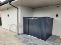 Aranżacja: Grafitowy domek narzędziowy z metalu Kaggen 261x181cm