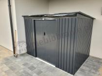 Aranżacja: Grafitowy domek narzędziowy z metalu Kaggen 261x181cm