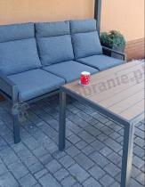 Aranżacja: Grafitowy komplet mebli metalowych do ogrodu z sofą 175cm Doros Dining Polywood