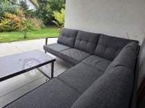 Aranżacja: Grafitowy komplet mebli na taras - narożnik ze stolikiem - Elke Corner - Grey