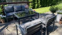 Aranżacja: Grafitowy komplet ogrodowy metalowy z sofą 175cm Sodor Dining