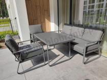 Aranżacja: Grafitowy meble ogrodowe metalowe komplet dla 5 osób - Ater Dining