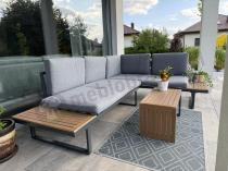 Aranżacja: Grafitowy narożnik modułowy Vernon - aluminiowy stelaż