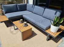 Aranżacja: Grafitowy narożnik modułowy Vernon - aluminiowy stelaż