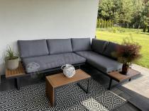 Aranżacja: Grafitowy narożnik modułowy Vernon - aluminiowy stelaż