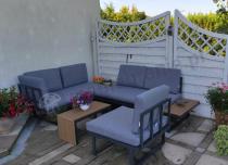 Aranżacja: Grafitowy narożnik modułowy Vernon XL - aluminiowy stelaż