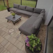 Aranżacja: Grafitowy narożnik modułowy z leżakiem 255x195 cm Soletto XL - Antracite