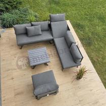 Aranżacja: Grafitowy narożnik modułowy z leżakiem 255x195 cm Soletto XL - Antracite