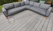 Aranżacja: Grafitowy narożnik na taras 276x276cm z dwoma stolikami Skoti Corner - Grey