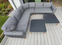 Aranżacja: Grafitowy narożnik na taras 276x276cm z dwoma stolikami Skoti Corner - Grey