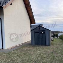 Aranżacja: Grafitowy schowek ogrodowy z podłogą Edenvel 240x246 cm (5,9m2)