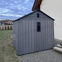 Aranżacja: Grafitowy schowek ogrodowy z podłogą Edenvel 240x246 cm (5,9m2)