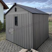 Aranżacja: Grafitowy schowek ogrodowy z podłogą Edenvel 240x246 cm (5,9m2)