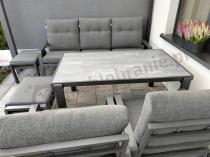 Aranżacja: Grafitowy zestaw aluminiowych mebli na taras dla 7 osób ze stołem ceramic glass - Tavaro Dining Antracite