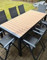 Aranżacja: Grafitowy zestaw stół i krzesła dla 8 osób - stół 210cm Tanami Daven 8+1