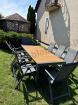 Aranżacja: Grafitowy zestaw stół i krzesła dla 8 osób - stół 210cm Tanami Daven 8+1
