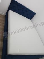 Aranżacja: Granatowe welurowe łóżko dla 2 osób 140x200 Carlos