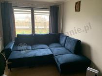 Aranżacja: Granatowy narożnik Flavio Slim z funkcją spania 255x214cm prawy