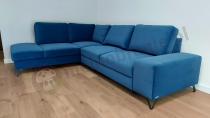 Aranżacja: Granatowy narożnik rozkładany welurowy Flavio lewy 293x214 cm Matt Velvet 79