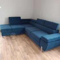 Aranżacja: Granatowy narożnik z regulowanym podłokietnikiem Molina L 263x210 cm lewy