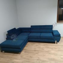 Aranżacja: Granatowy narożnik z regulowanym podłokietnikiem Molina L 263x210 cm lewy