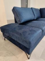 Aranżacja: Granatowy wypoczynek do salonu z funkcją spania Flavio lewy 293x214 cm