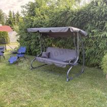 Aranżacja: Huśtawka ogrodowa Solla z parasolem - Grey