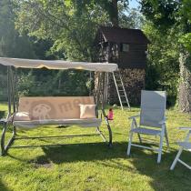 Aranżacja: Huśtawka ogrodowa Solla z zadaszeniem - Cream