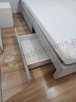 Aranżacja: Jasnoszare łóżko tapicerowane LED z zagłówkiem 180x200 cm