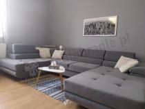 Aranżacja: Jasnoszary welurowy narożnik w kształcie litery U Rodrigo 345x202 cm lewy