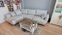 Aranżacja: Jasny szary narożnik z funkcją spania 280x178 cm lewy Larde Solid 80