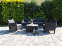 Aranżacja: Keter Salemo 3 Seater Set Grafitowy meble ogrodowe ze skrzynią