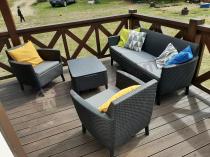 Aranżacja: Keter Salemo 3 Seater Set Grafitowy meble ogrodowe ze skrzynią