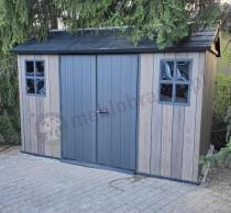 Aranżacja: Keter Signature Apex 1175 Walnut duży domek narzędziowy (8m2)
