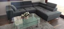 Aranżacja: Klasyczny narożnik z funkcją spania Eridano 275x202 cm Matt Velvet 97 prawy