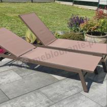 Aranżacja: Komplet aluminiowych leżaków z regulacją oparcia Erebu Brown 2szt